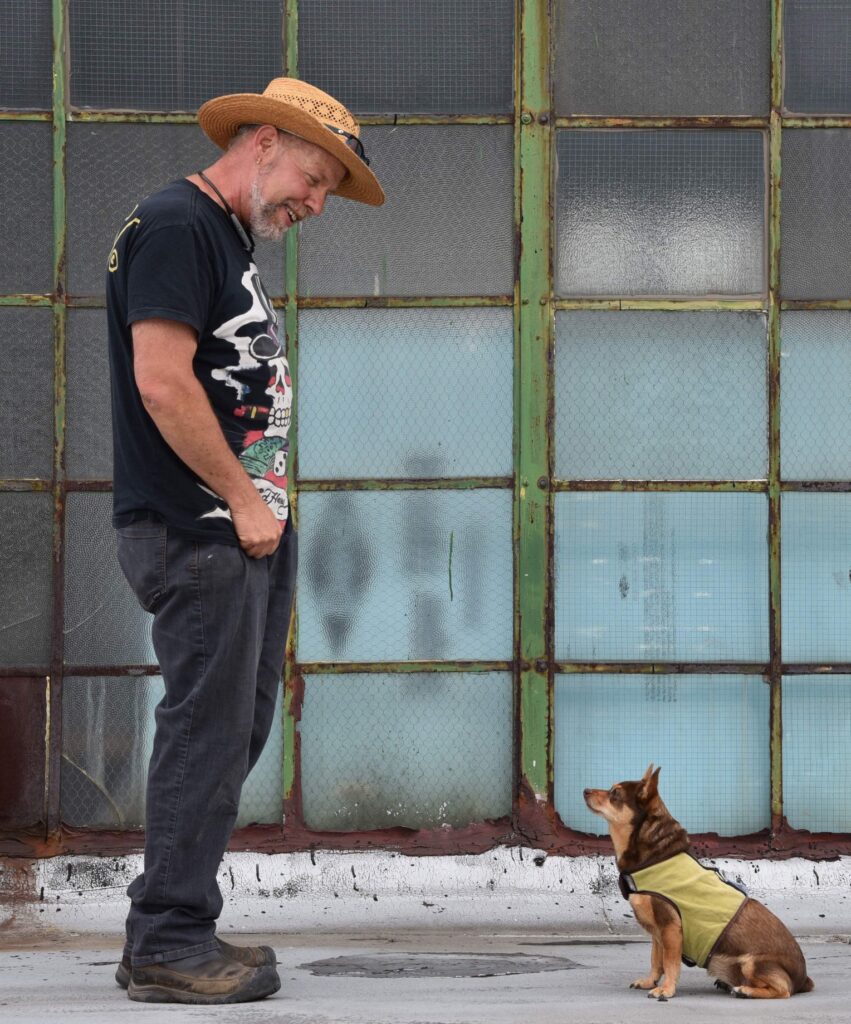 Pete and his little dog Lucy